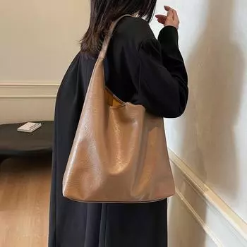 Корейская ретро-сумка-тоут для женщин Maillard большой вместимости 35*13*40 коричневый