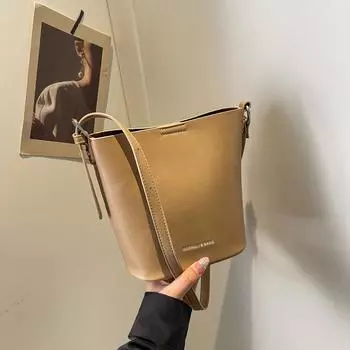 Корейская ретро-сумка-ведро для женщин 2024 года, новая простая и модная сумка через плечо, универсальная сумка-мессенджер для поездок на работу чёрный