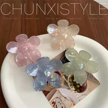 Корейская ретро-заколка для волос с цветком из белого перламутра Aurora, зажим для волос в виде акулы