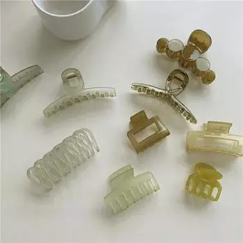 Корейская ретро зеленая прозрачная акриловая большая заколка для волос гладкая нерегулярная геометрическая полая прямоугольная шпилька для волос для женщин аксессуары небесно-голубой