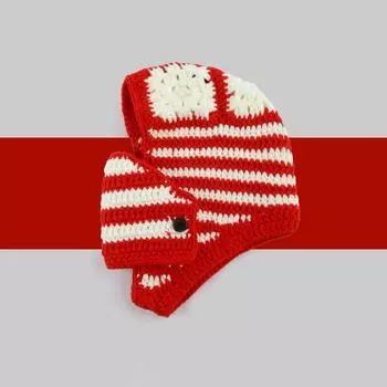 Корейская ручная работа крючком вязаная шапка с цветком женская шапка шарф маска цельный рукав теплая пряжа шапка Lei Feng 56-58CM