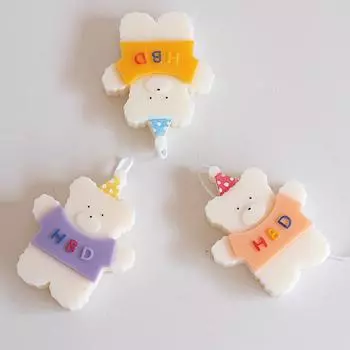 Корейская силиконовая форма для медведя на день рождения, DIY форма для изготовления ароматических свечей, сделай сам, милая 3D форма для свечей с медведем