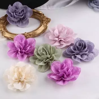 Корейская симпатичная плиссированная ткань с пионами конфетного цвета для самостоятельного изготовления аксессуаров для волос и обуви