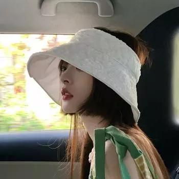 Корейская складная плиссированная рыболовная кепка женская летняя уличная пустая шляпа-цилиндр дорожная кепка от солнца большая широкополая панама для женщин 56-58cm белый