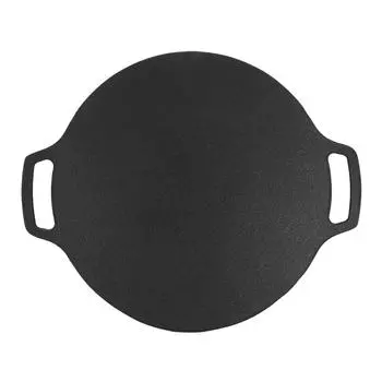 Корейская сковорода-гриль с антипригарным 6-слойным покрытием для газовой плиты, круглая решетка для барбекю с двойной ручкой для 11.4 Inch