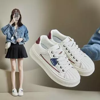 Корейская версия белых туфель Женская весенняя студенческая повседневная обувь Увеличивающая рост спортивная обувь для сноуборда 35