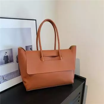 Корейская версия большой вместительной сумки весна-лето ретро мода большой карман женская сумка 2024 новый тренд сумка для поездок на работу чёрный