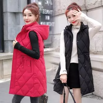 Корейская версия хлопковый жилет женский осенне-зимний пуховый хлопковый жилет женский жилет жилет жилет жилет куртка с бриллиантами XL красный