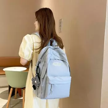 Корейская версия ins girl campus simple сплошной цвет рюкзак для учеников младших классов средней школы женский рюкзак большой емкости фиолетовый