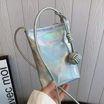 Корейская версия красивой сумки через плечо в иностранном стиле, модная персонализированная маленькая женская сумка 2024 года, новая простая повседневная сумка для мобильного телефона чёрный