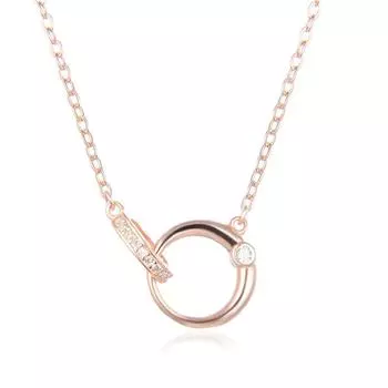 Корейская версия креативных милых аксессуаров из циркона S925 Серебряное двойное кольцо, модная цепочка на ключицу для женщин