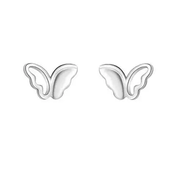 Корейская версия маленьких серег-бабочек с полыми крыльями
