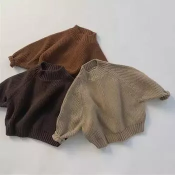 Корейская версия модного детского свитера, брендовый детский свитер, флисовый свитер для мальчиков 80cm коричневый