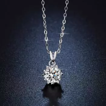 Корейская версия модного ожерелья в виде снежинки, женское простое ожерелье в виде цветка весом в один карат, кулон в виде снежинки, аксессуары