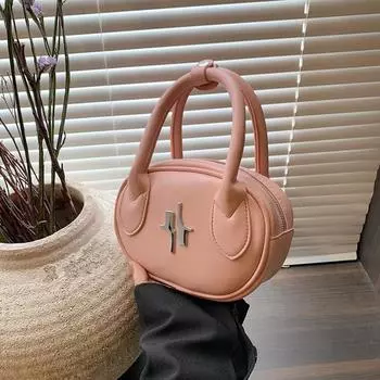 Корейская версия модной и стильной ручной круглой сумки для торта, женская сумка, сумка через плечо на одно плечо, оригинальная высококачественная ниша, весна и лето