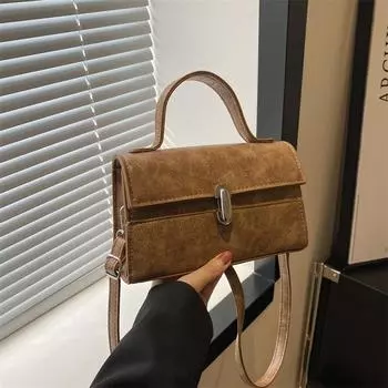 Корейская версия модной сумки 2024 года, весна, новая женская сумка в стиле ins, простая сумка через плечо в стиле ретро, повседневная сумка-мессенджер чёрный