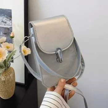 Корейская версия модной сумки-мессенджера, женская нишевая текстурная сумка 2024 года, новая летняя мини-сумка для мобильного телефона, сумка через плечо чёрный