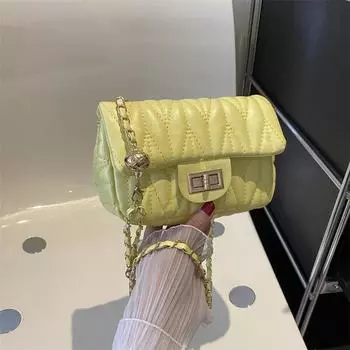 Корейская версия модной сумки с цепочкой из бриллиантов для женщин 2024 года, новая модная текстура, универсальная сумка-мессенджер, сумка через подмышку чёрный