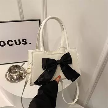 Корейская версия модной вместительной простой сумки-банта для женщин 2024 года, новая тенденция весны, универсальная сумка-мессенджер через плечо розы красного