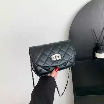 Корейская версия модной женской сумки 2024 года, весна, новая цепная сумка, простая сумка-мессенджер через плечо, модная женская сумка через плечо с бриллиантами белый