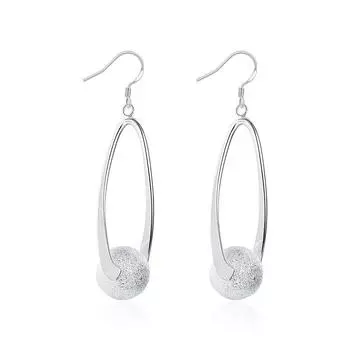 Корейская версия, модные посеребренные серьги, модные и изысканные ретро-бусины из песка, серебряные серьги S925