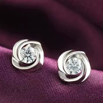 Корейская версия модных вращающихся сережек-гвоздиков с бриллиантами, простые серьги, ретро-серьги-гвоздики с бриллиантами