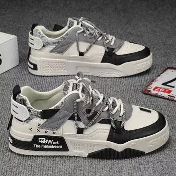 Корейская версия мужской повседневной обуви весна 2024 новая мода универсальная толстая подошва удобная обувь для езды на велосипеде спортивная обувь для путешествий на открытом воздухе 39 чёрный