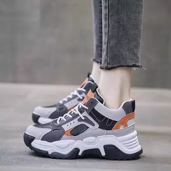 Корейская версия новой папиной обуви для женщин 2024 года, универсальная спортивная обувь на толстой подошве, вулканизированная обувь Zapatillas Mujer 35 розовый