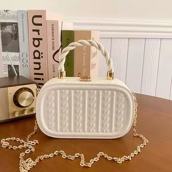 Корейская версия новой сумки-коробки с узором «твист», женская сумка через плечо с текстурой чёрный