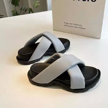 Корейская версия новых тапочек с открытым носком для женщин, которые можно носить как однотонные шлепанцы, босоножки на платформе, удобная обувь, увеличивающая рост 35