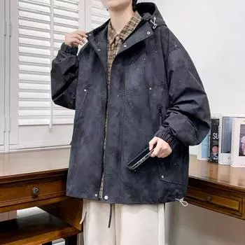 Корейская версия Outdoor Assault Suit, осенняя ветрозащитная спортивная одежда, куртка с капюшоном для пары 9XL чёрный