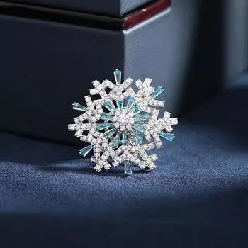 Корейская версия пальто булавка шелковый шарф шаль пряжка модный кардиган анти-легкая осенняя и зимняя одежда с вращающейся снежинкой брошь
