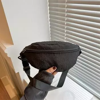 Корейская версия персонализированной повседневной поясной сумки для мобильного телефона, японская модная спортивная нагрудная сумка для женщин 2024 года, красивая простая сумка-мессенджер чёрный