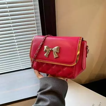 Корейская версия персонализированной трендовой модной сумки для женщин 2024 года, новая простая маленькая квадратная сумка-бабочка, текстурная нишевая сумка-мессенджер чёрный