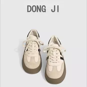 Корейская версия платформы немецкие кроссовки сезон 2024 повседневные спортивные женские туфли кожаные белые туфли ретро кроссовки детские 35