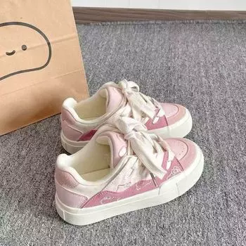 Корейская версия повседневной обуви для женщин весна-лето 2025 года, новые универсальные туфли на платформе, белые туфли на платформе 35