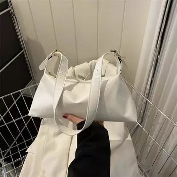 Корейская версия повседневной сумки, мягкая, сворачивающаяся, минималистичная, сумка через плечо, большая сумка, 2024, новая сумка, женская, вместительная, сумка-мессенджер розы красного