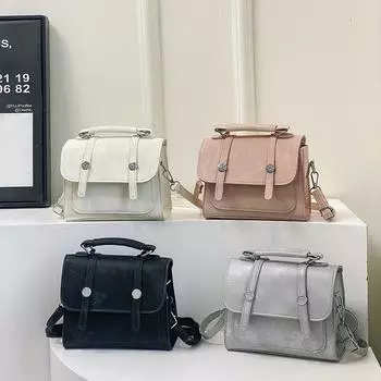 Корейская версия простой сумки-сумки для женщин 2024 года, весна-лето, новая мода, сумка через плечо в иностранном стиле, простая сумка-мессенджер, маленькая квадратная сумка чёрный