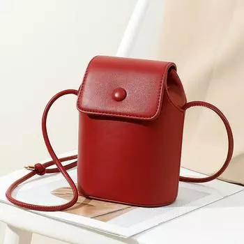 Корейская версия PU сумка для мобильного телефона ретро женская сумка-ведро мини-сумки повседневная высококачественная женская сумка через плечо
