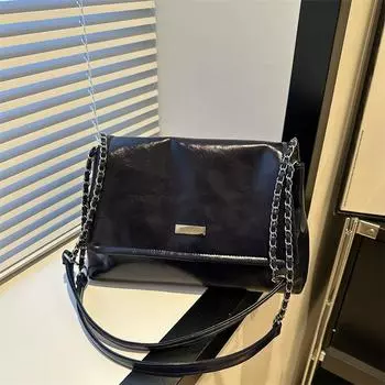 Корейская версия ретро-сумки через плечо для женщин 2024 года, новая женская сумка-мессенджер, популярные модные женские сумки в этом году чёрный