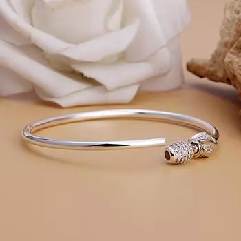 Корейская версия S990 Серебряный браслет для женщин в этническом стиле Ретро Серебряный браслет для ног, модный глянцевый браслет, серебряные украшения Adjustable size