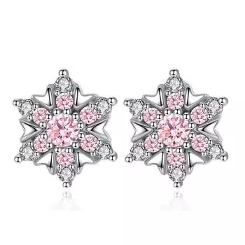 Корейская версия серебряных сережек-гвоздиков Love Star Anise Snowflake, модные женские аксессуары для ушей