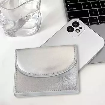 Корейская версия, серебряный простой чехол для монет, кошелек Ins, студенческий кошелек, женская сумка для карт, короткие кошельки для женщин, маленькая сумка для денег светло-фиолетовый