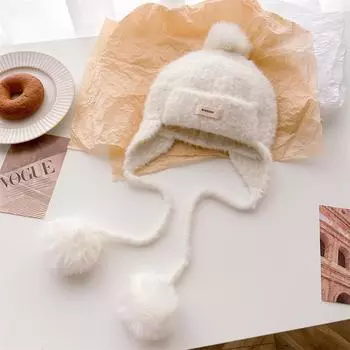 Корейская версия свежей защиты от волосяного комка, интегрированная однотонная универсальная шерстяная вязаная шапка-балаклава, зимняя защитная шапка