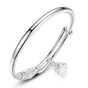 Корейская версия, темпераментный браслет с корнем лотоса, круглая трубка, пуш-пульный женский браслет, посеребренные ювелирные изделия, аксессуары для браслетов Adjustable size