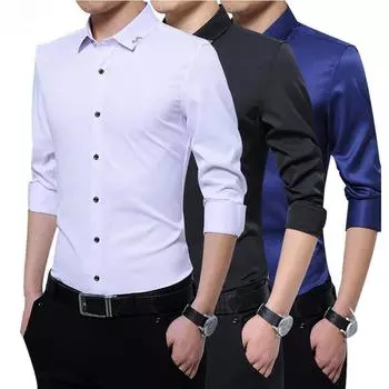 Корейская версия тонкой немаркой рубашки с короткими рукавами для мужчин, повседневная мода, размер плюс XXXXXL белый