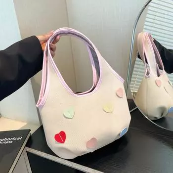 Корейская версия трендовой сумки подмышкой для женщин 2024 года, новинка, простая и красивая повседневная сумка через плечо, сумка-тоут с нишевым дизайном розовый