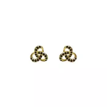 Корейская версия весенне-летних новых черных циркониевых сережек в новом стиле Simple Temperament Small