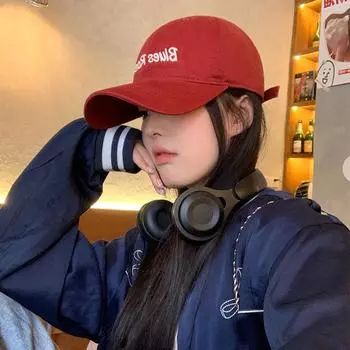 Корейская версия вышитой буквы большой окружности головы бейсболка женская весна и лето лицо маленький универсальный повседневный солнцезащитный козырек M56-58cm