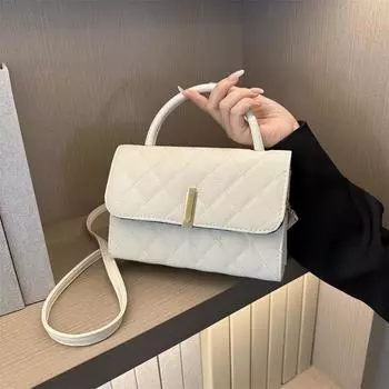 Корейская версия вышитой нитью алмазной сумки для женщин 2024 года осени, новая модная портативная маленькая квадратная сумка, темпераментная модная сумка-мессенджер белый